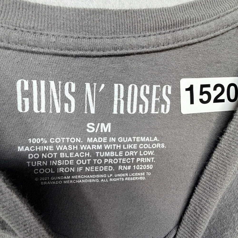 Guns N Roses 1989 Los Angeles T Shirt Adult Gray Distressed Graphic Band Tee S/M